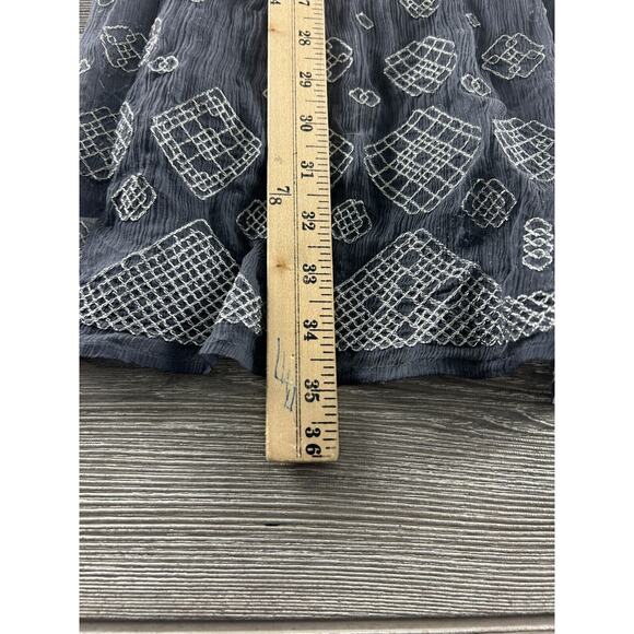 WOMENS 4 LOVE AND LIBERTY BLUE GREY SILK SHEER TUNIC SHIFT DRESS Size Medium - Picture 7 of 11